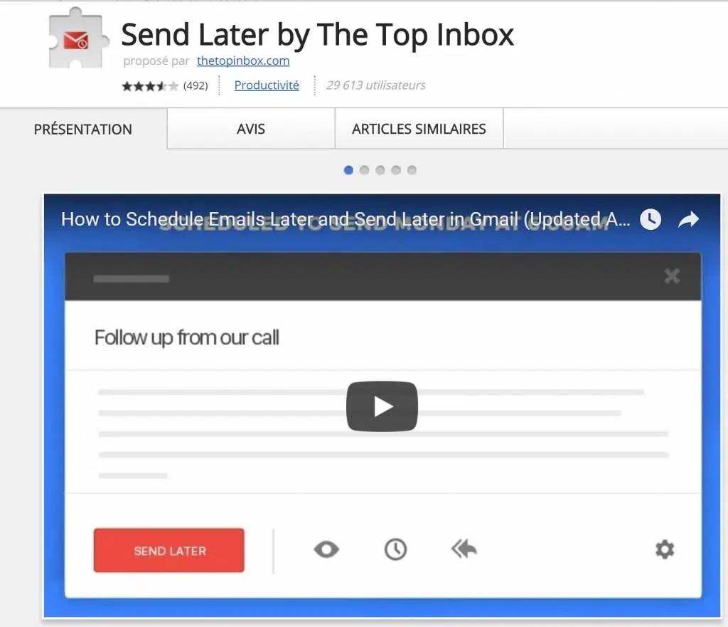Gmail au profit de notre productivité individuelle - Send Later