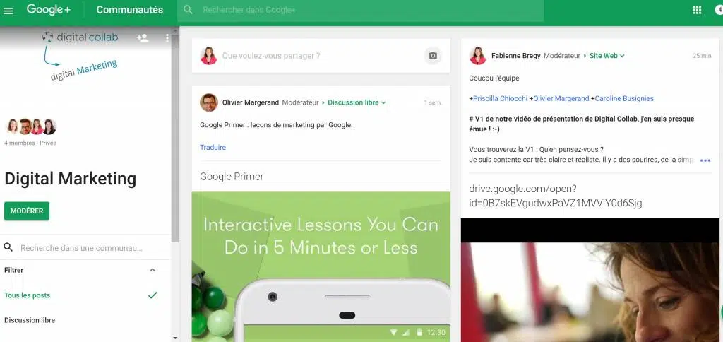 Faciliter l'adhésion des hommes : communautés d'intérêt Google+