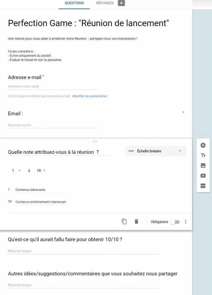Réunions productives et Google Forms 