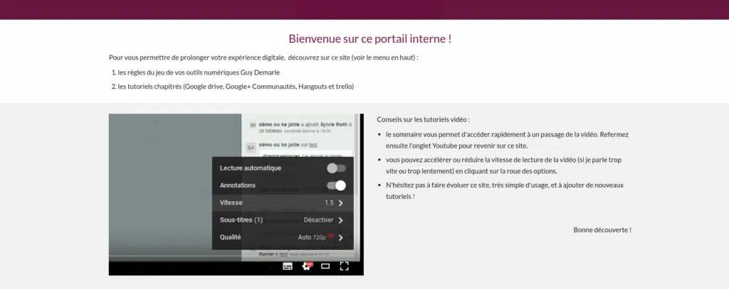 Faciliter l'adhésion des hommes : Google site