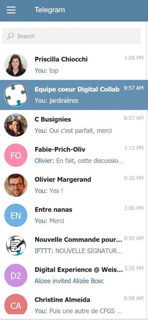 Faciliter l'adhésion des hommes : Télgram pour des conversations rapides