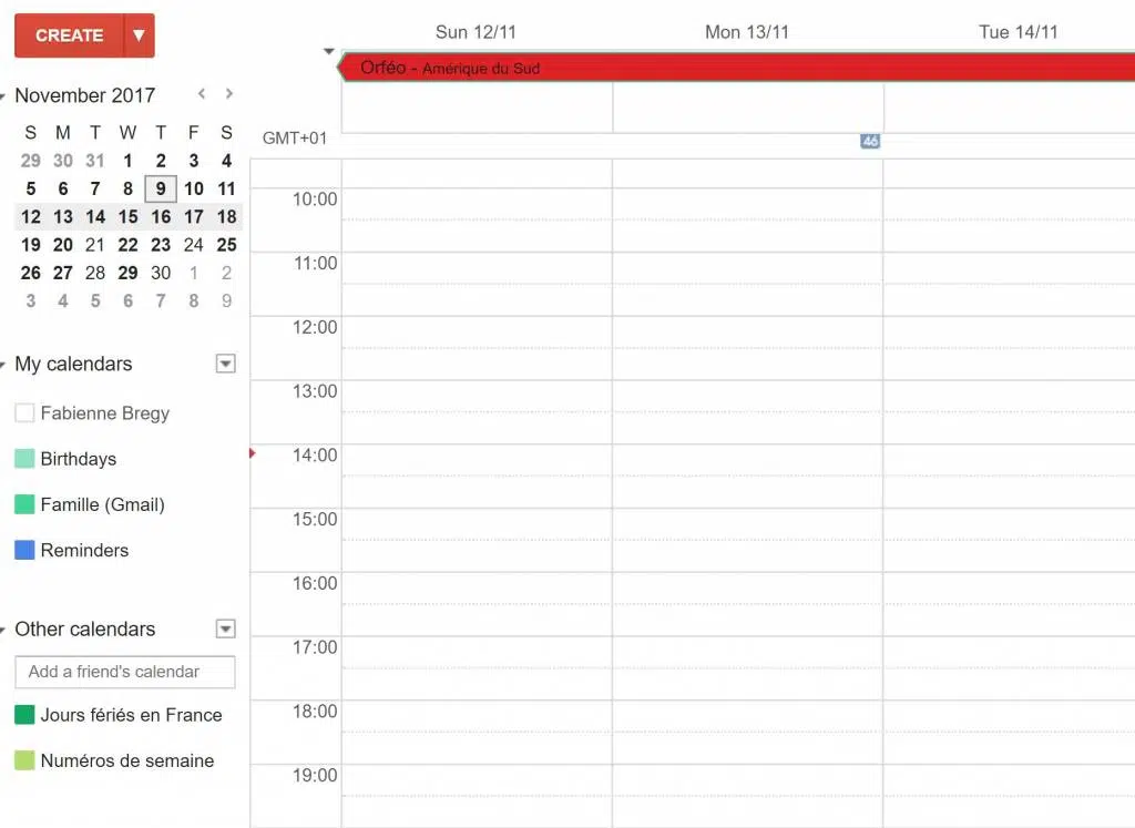 Google Agenda : ancien format