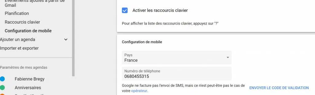 Google Agenda : Configuration sur mobile