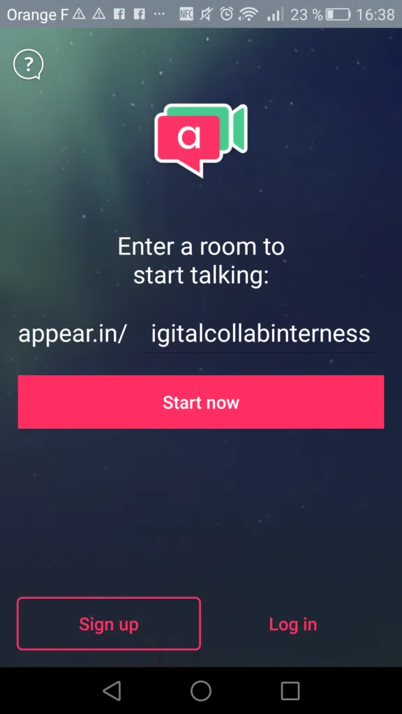 Visioconférence avec APPEAR-IN sur mobile