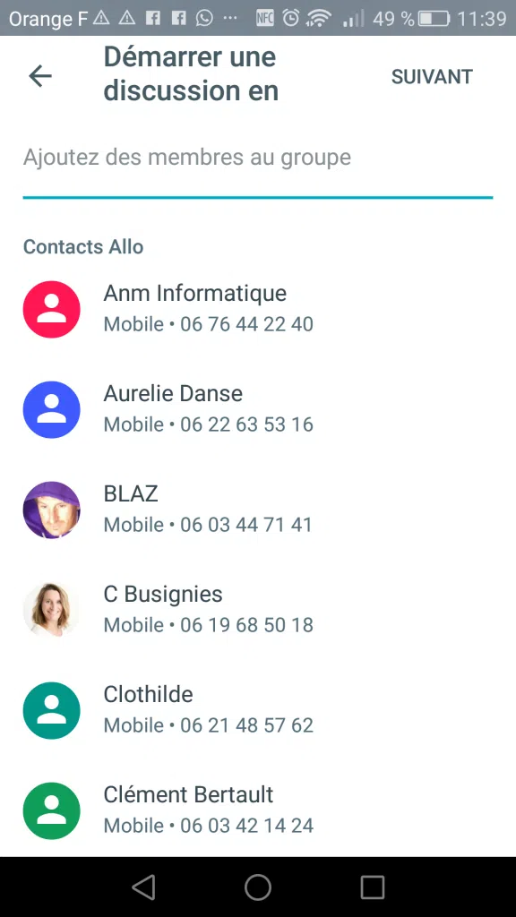 Messagerie instantanée : Discussion en groupe