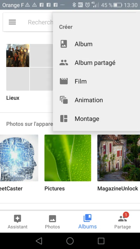 Google Photos, album partagé