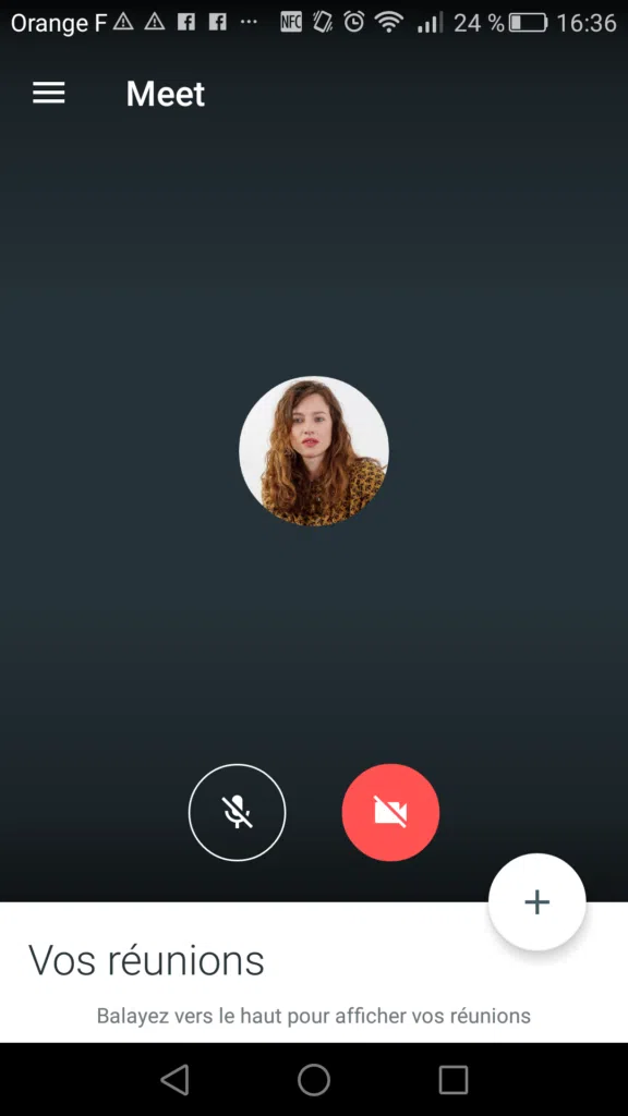 Visioconférence sur HANGOUTS MEET sur Mobile