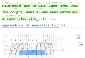Exemple d'exercice Typing Club